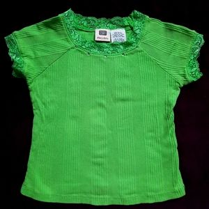 Faded Glory 6/6X (Girls) Green Short Sleeve Top